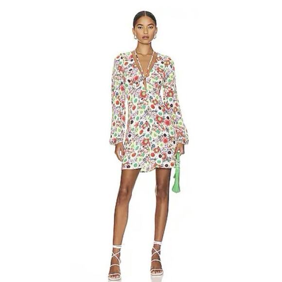 AFRM Caprice Floral Long Sleeve Mini Dress XS - Picture 3 of 5